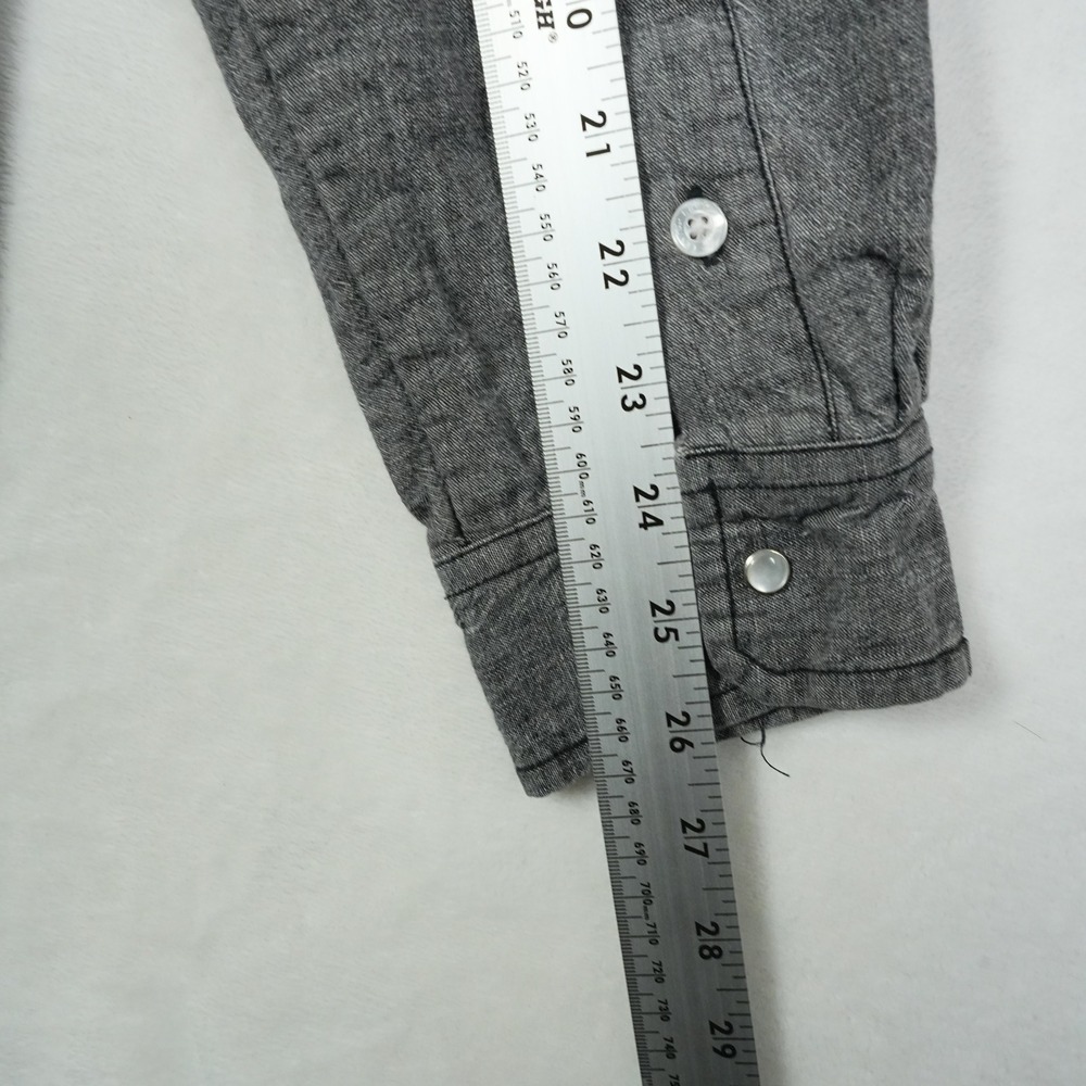 Levis Mens Gray‎ Pearl Snap Western Shirt Southwestern Lined 3LDLW105 Large - Picture 9 of 9